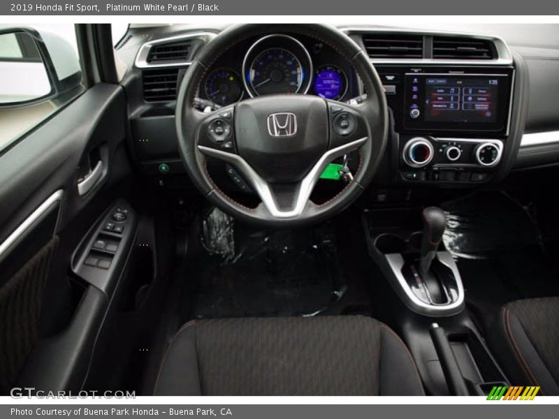 Platinum White Pearl / Black 2019 Honda Fit Sport