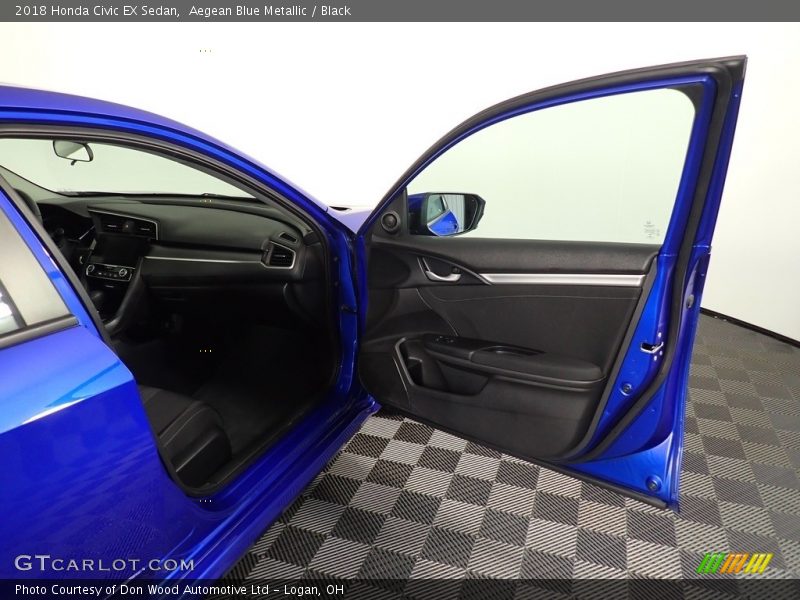 Aegean Blue Metallic / Black 2018 Honda Civic EX Sedan