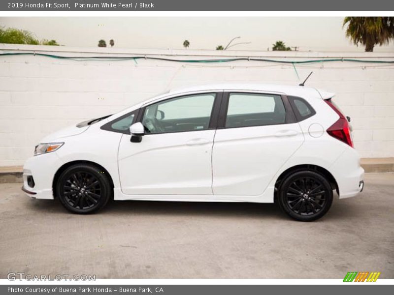 Platinum White Pearl / Black 2019 Honda Fit Sport