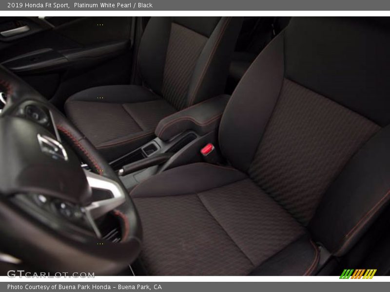 Platinum White Pearl / Black 2019 Honda Fit Sport