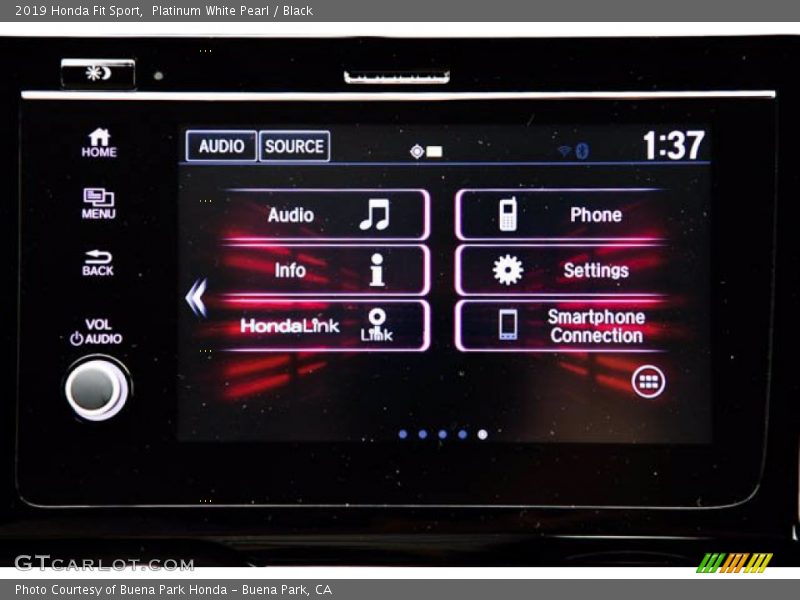 Platinum White Pearl / Black 2019 Honda Fit Sport