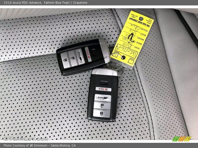 Fathom Blue Pearl / Graystone 2019 Acura RDX Advance