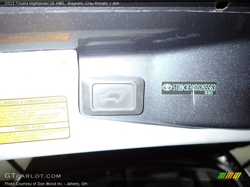 Magnetic Gray Metallic / Ash 2013 Toyota Highlander SE 4WD