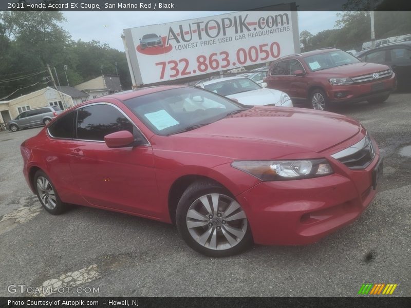San Marino Red / Black 2011 Honda Accord EX Coupe