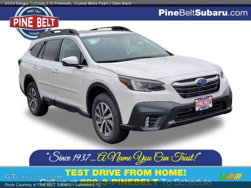 Crystal White Pearl / Slate Black 2020 Subaru Outback 2.5i Premium