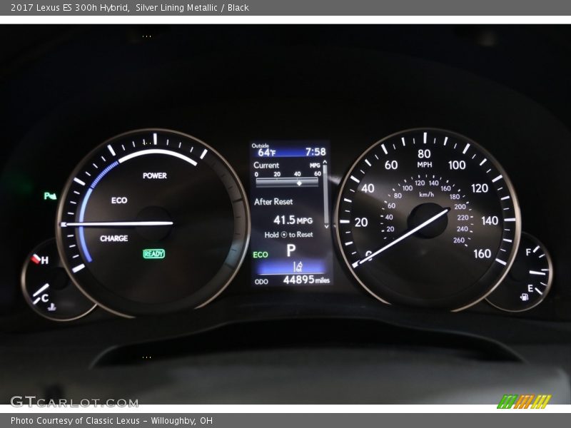 Silver Lining Metallic / Black 2017 Lexus ES 300h Hybrid