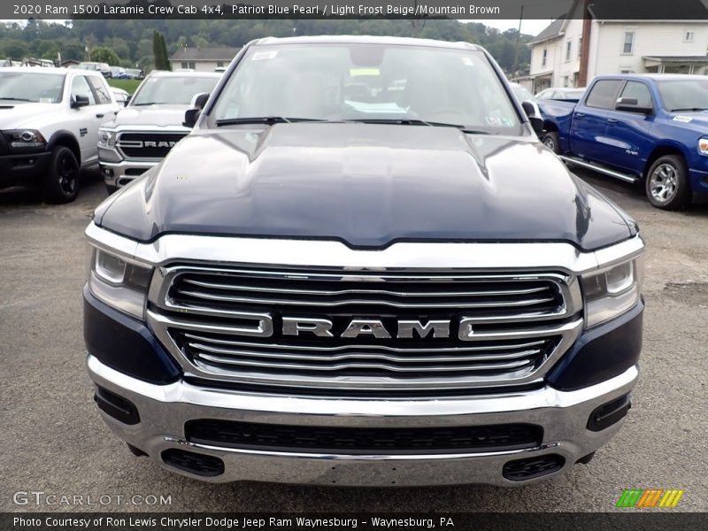 Patriot Blue Pearl / Light Frost Beige/Mountain Brown 2020 Ram 1500 Laramie Crew Cab 4x4