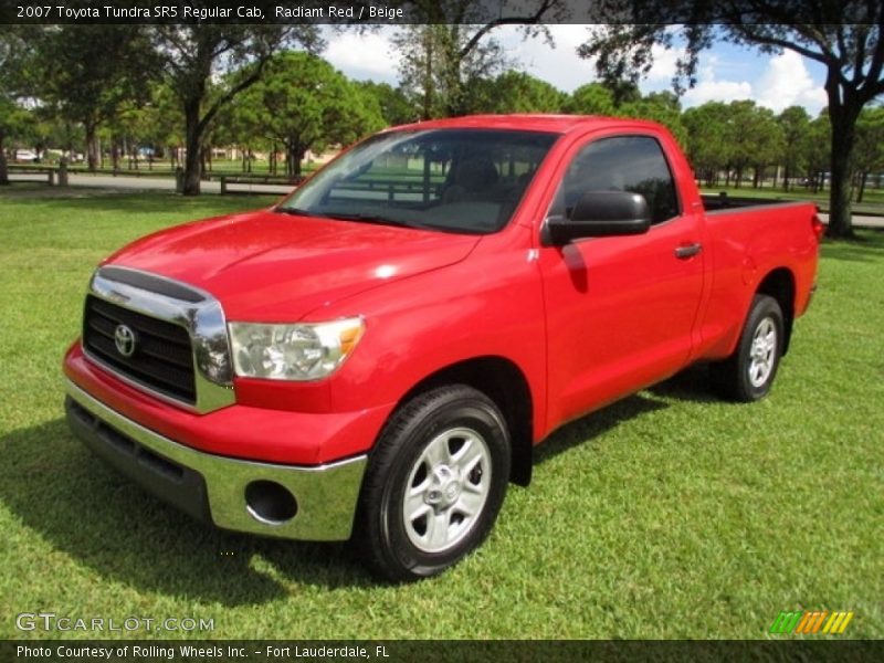 Radiant Red / Beige 2007 Toyota Tundra SR5 Regular Cab