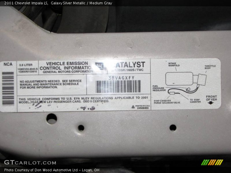 Galaxy Silver Metallic / Medium Gray 2001 Chevrolet Impala LS
