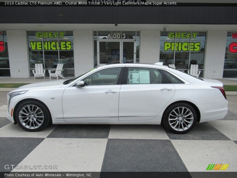 Crystal White Tricoat / Very Light Cashmere/Maple Sugar Accents 2019 Cadillac CT6 Platinum AWD