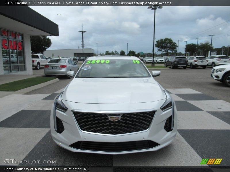Crystal White Tricoat / Very Light Cashmere/Maple Sugar Accents 2019 Cadillac CT6 Platinum AWD