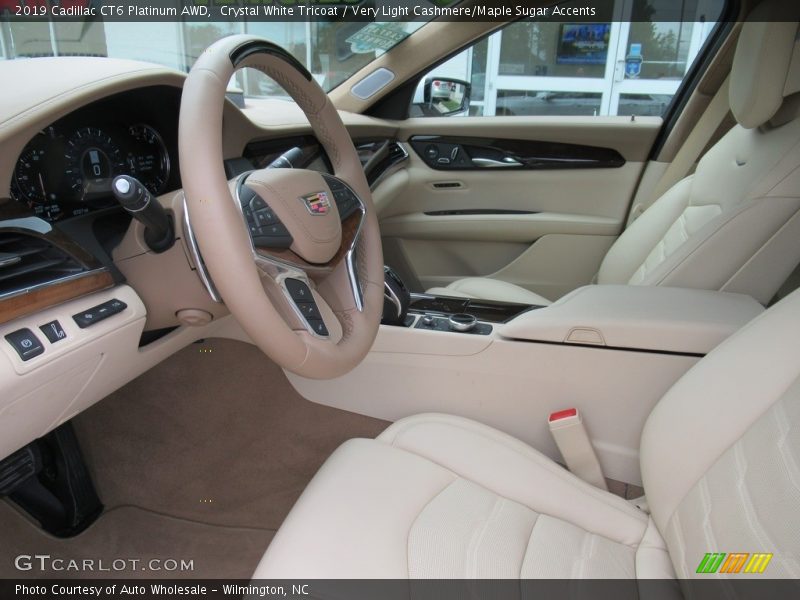 Crystal White Tricoat / Very Light Cashmere/Maple Sugar Accents 2019 Cadillac CT6 Platinum AWD