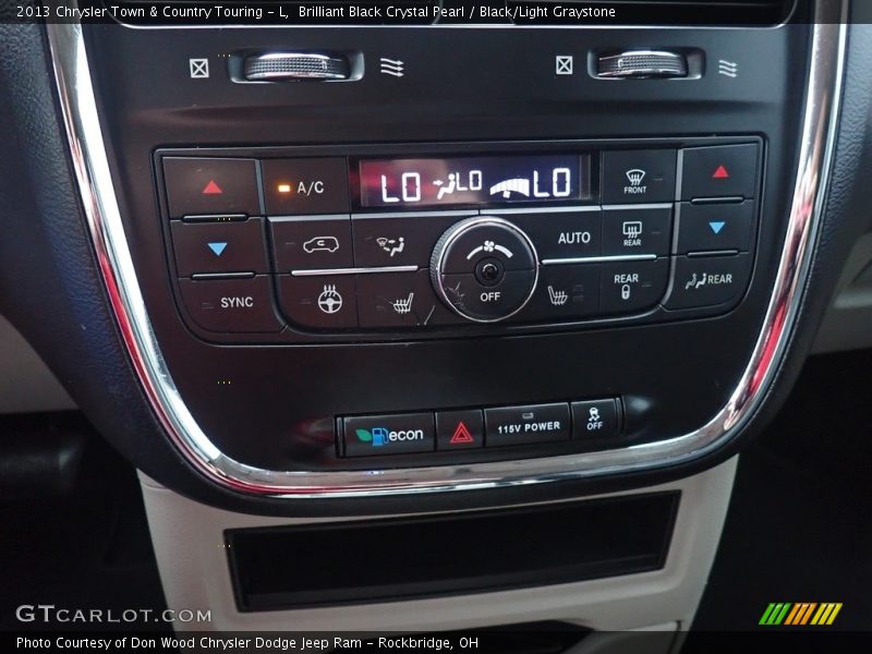 Brilliant Black Crystal Pearl / Black/Light Graystone 2013 Chrysler Town & Country Touring - L