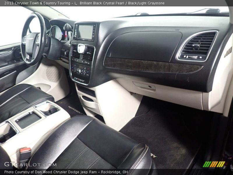 Brilliant Black Crystal Pearl / Black/Light Graystone 2013 Chrysler Town & Country Touring - L