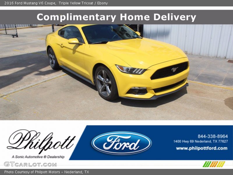 Triple Yellow Tricoat / Ebony 2016 Ford Mustang V6 Coupe