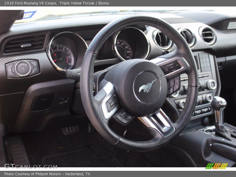 Triple Yellow Tricoat / Ebony 2016 Ford Mustang V6 Coupe