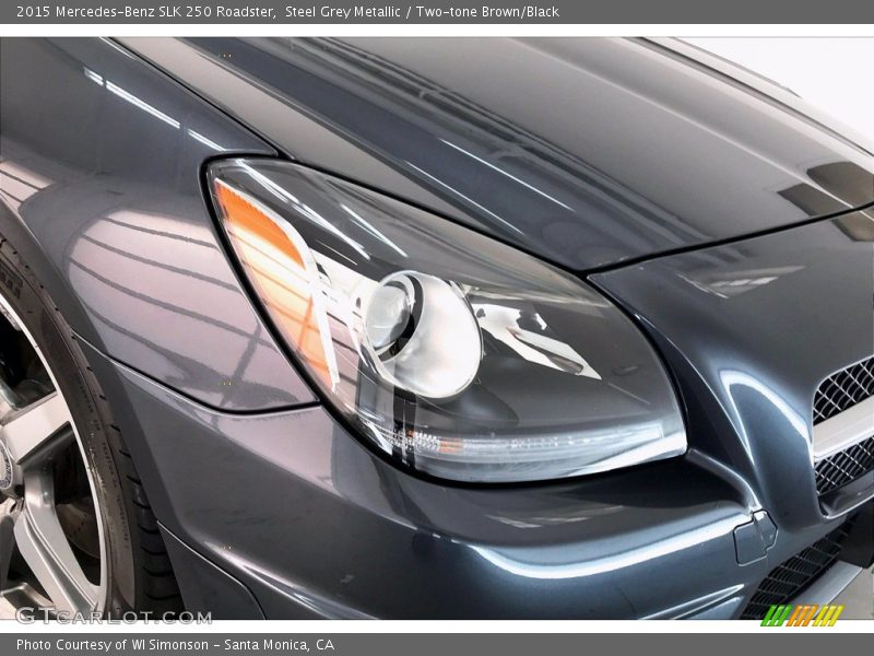 Steel Grey Metallic / Two-tone Brown/Black 2015 Mercedes-Benz SLK 250 Roadster