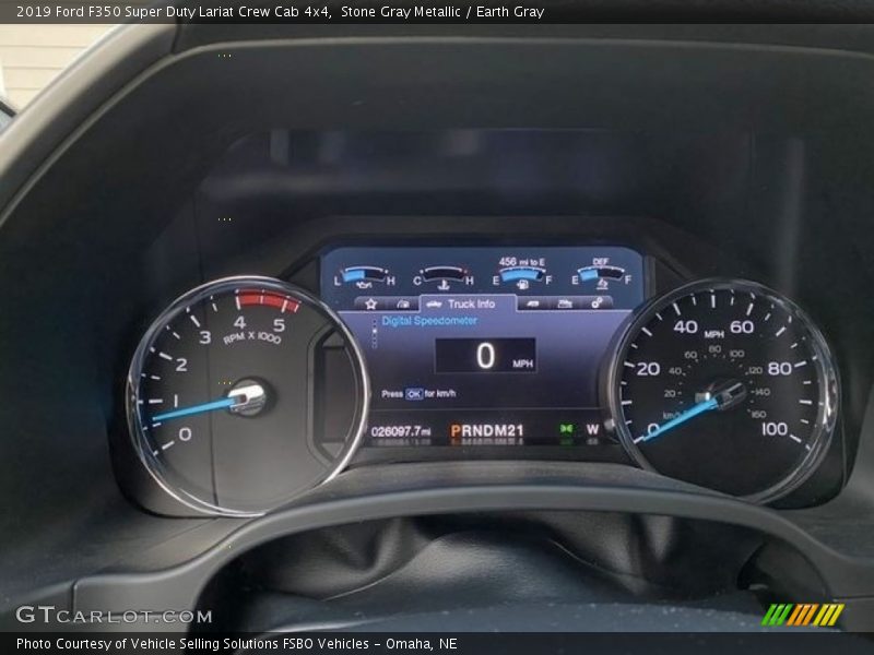 Stone Gray Metallic / Earth Gray 2019 Ford F350 Super Duty Lariat Crew Cab 4x4