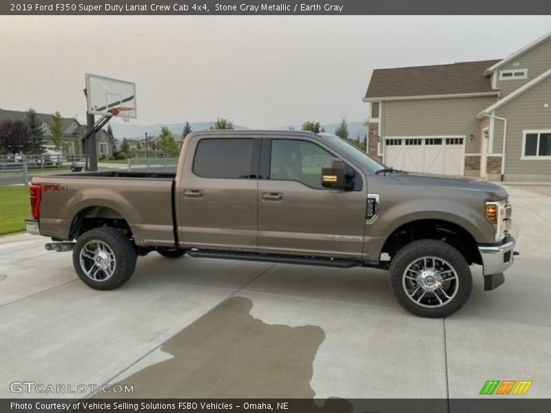 Stone Gray Metallic / Earth Gray 2019 Ford F350 Super Duty Lariat Crew Cab 4x4