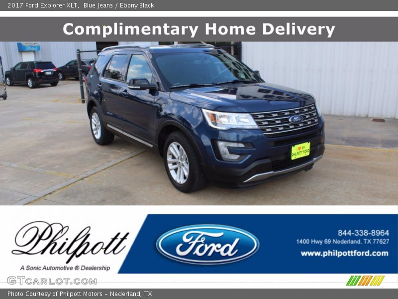 Blue Jeans / Ebony Black 2017 Ford Explorer XLT