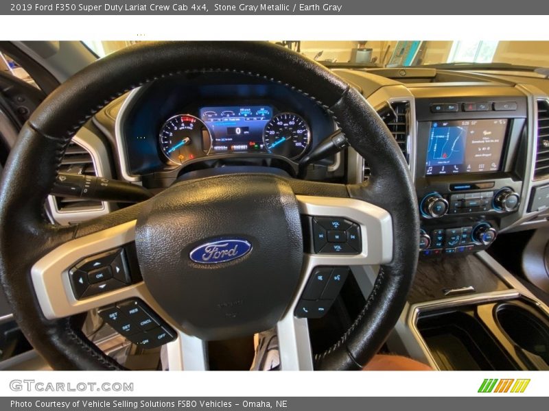 Stone Gray Metallic / Earth Gray 2019 Ford F350 Super Duty Lariat Crew Cab 4x4