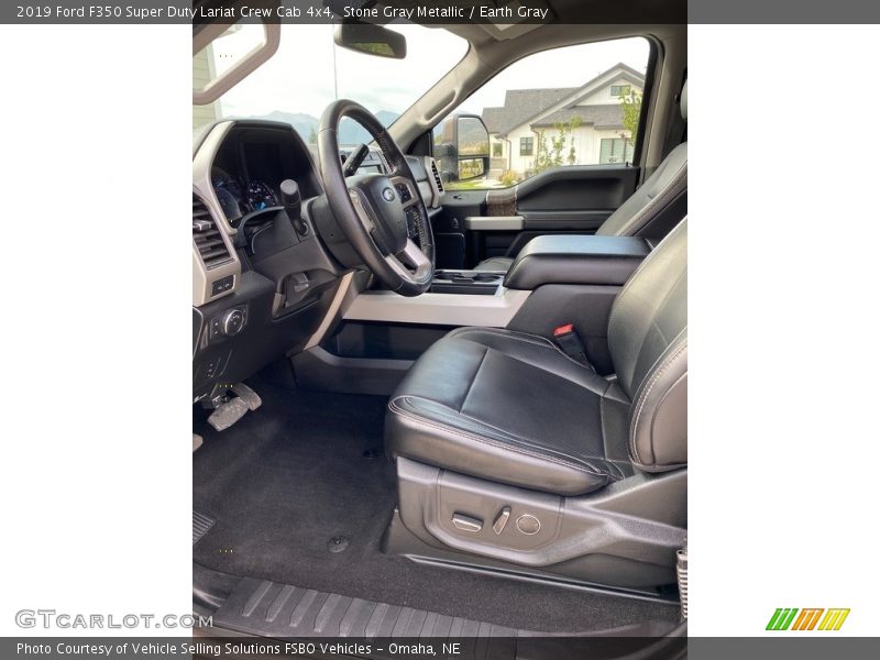 Stone Gray Metallic / Earth Gray 2019 Ford F350 Super Duty Lariat Crew Cab 4x4