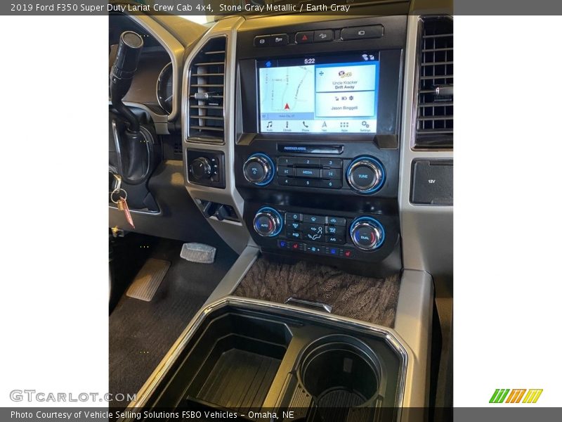 Stone Gray Metallic / Earth Gray 2019 Ford F350 Super Duty Lariat Crew Cab 4x4
