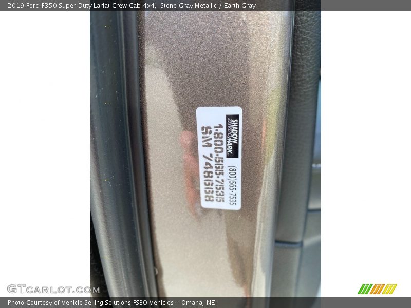 Stone Gray Metallic / Earth Gray 2019 Ford F350 Super Duty Lariat Crew Cab 4x4