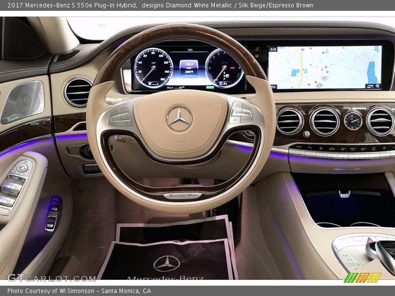 designo Diamond White Metallic / Silk Beige/Espresso Brown 2017 Mercedes-Benz S 550e Plug-In Hybrid