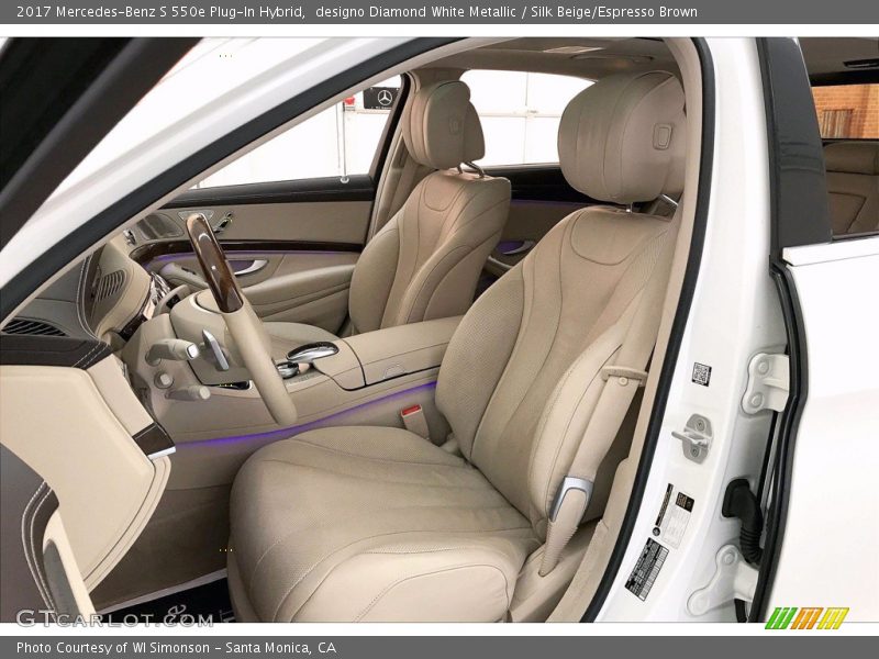 designo Diamond White Metallic / Silk Beige/Espresso Brown 2017 Mercedes-Benz S 550e Plug-In Hybrid