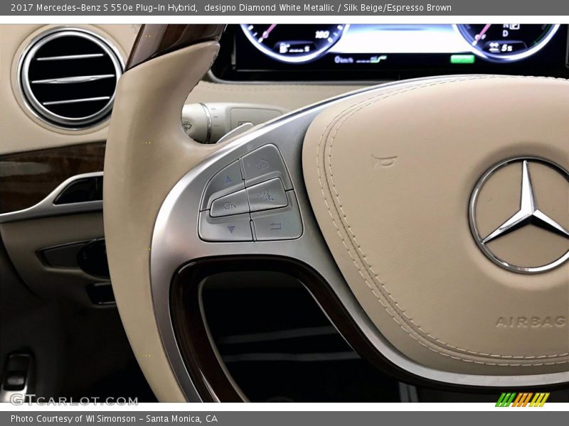 designo Diamond White Metallic / Silk Beige/Espresso Brown 2017 Mercedes-Benz S 550e Plug-In Hybrid