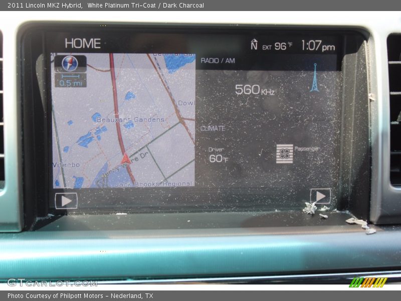White Platinum Tri-Coat / Dark Charcoal 2011 Lincoln MKZ Hybrid