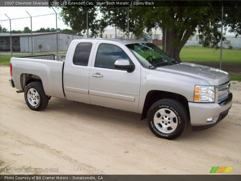 Silver Birch Metallic / Ebony Black 2007 Chevrolet Silverado 1500 LTZ Extended Cab