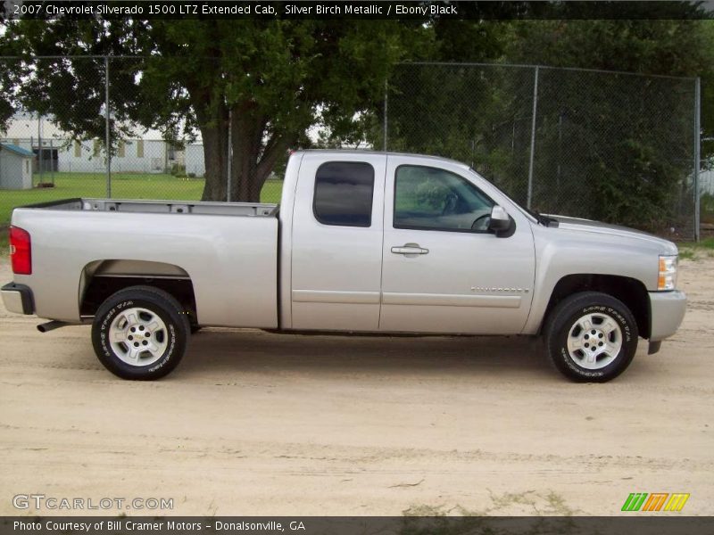 Silver Birch Metallic / Ebony Black 2007 Chevrolet Silverado 1500 LTZ Extended Cab