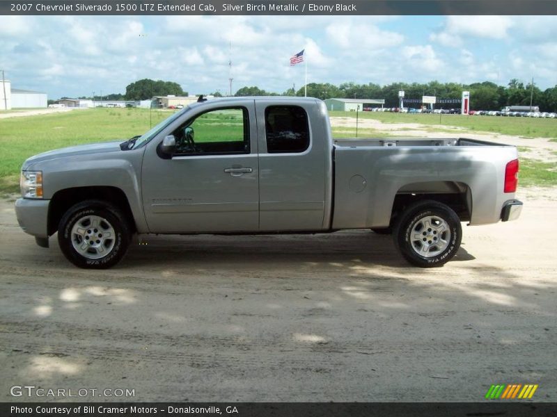 Silver Birch Metallic / Ebony Black 2007 Chevrolet Silverado 1500 LTZ Extended Cab