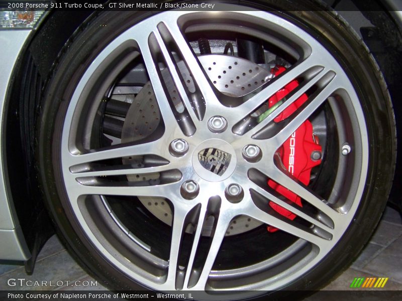 GT Silver Metallic / Black/Stone Grey 2008 Porsche 911 Turbo Coupe