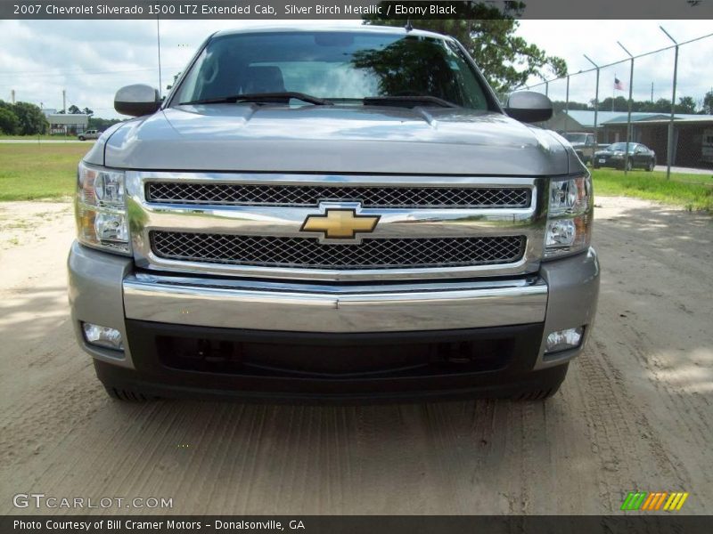 Silver Birch Metallic / Ebony Black 2007 Chevrolet Silverado 1500 LTZ Extended Cab