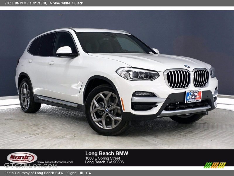 Alpine White / Black 2021 BMW X3 sDrive30i