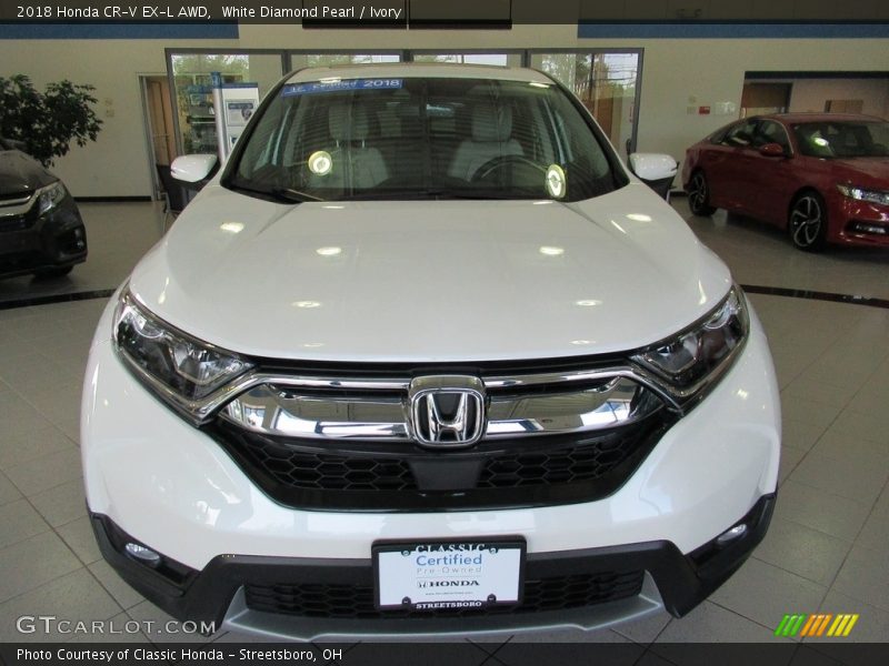 White Diamond Pearl / Ivory 2018 Honda CR-V EX-L AWD
