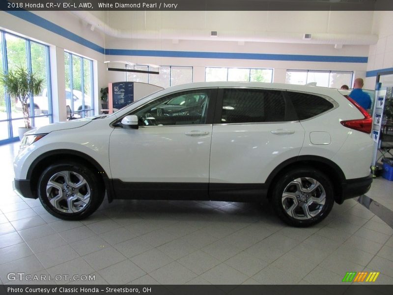 White Diamond Pearl / Ivory 2018 Honda CR-V EX-L AWD