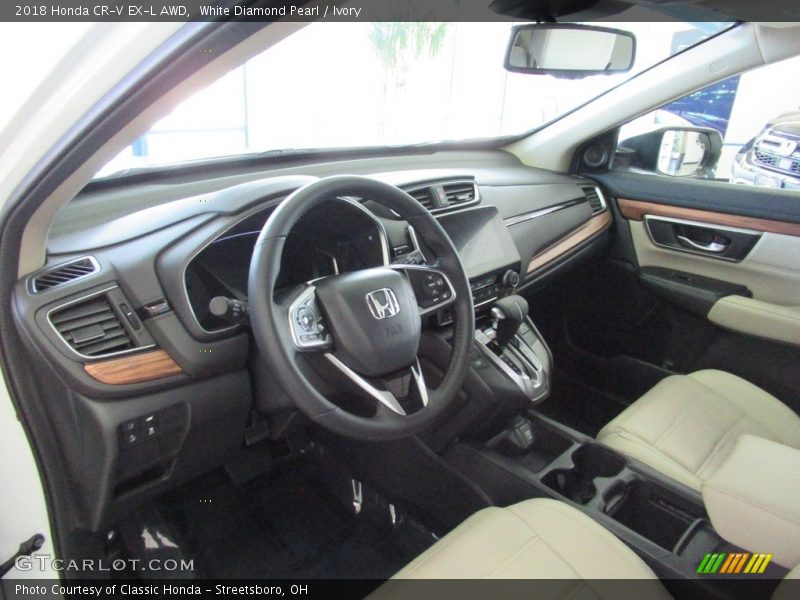 White Diamond Pearl / Ivory 2018 Honda CR-V EX-L AWD