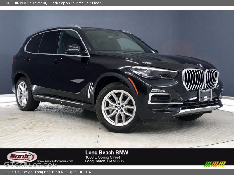 Black Sapphire Metallic / Black 2020 BMW X5 sDrive40i