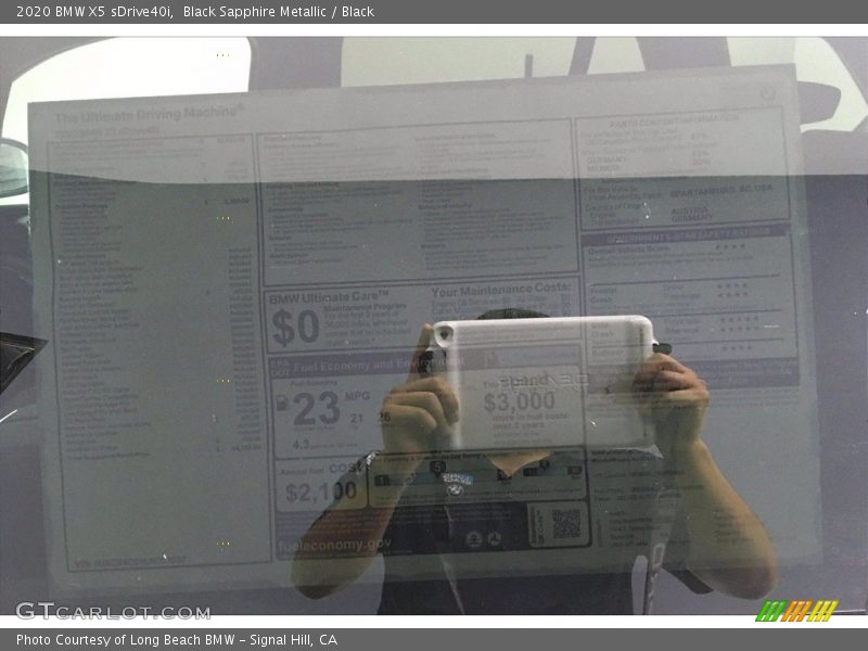 Black Sapphire Metallic / Black 2020 BMW X5 sDrive40i