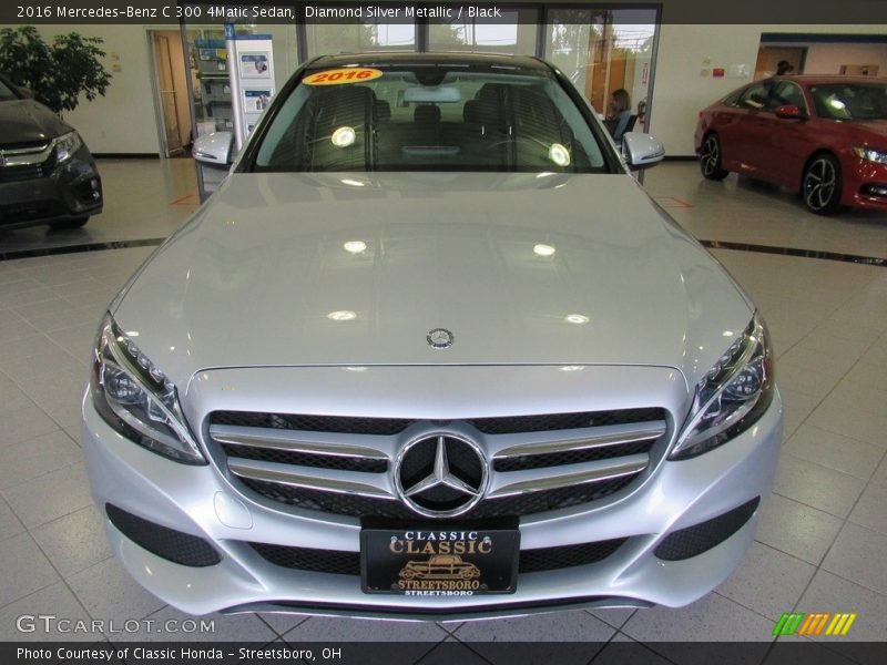 Diamond Silver Metallic / Black 2016 Mercedes-Benz C 300 4Matic Sedan