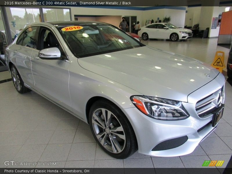 Diamond Silver Metallic / Black 2016 Mercedes-Benz C 300 4Matic Sedan