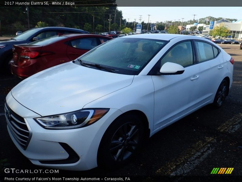 White / Beige 2017 Hyundai Elantra SE