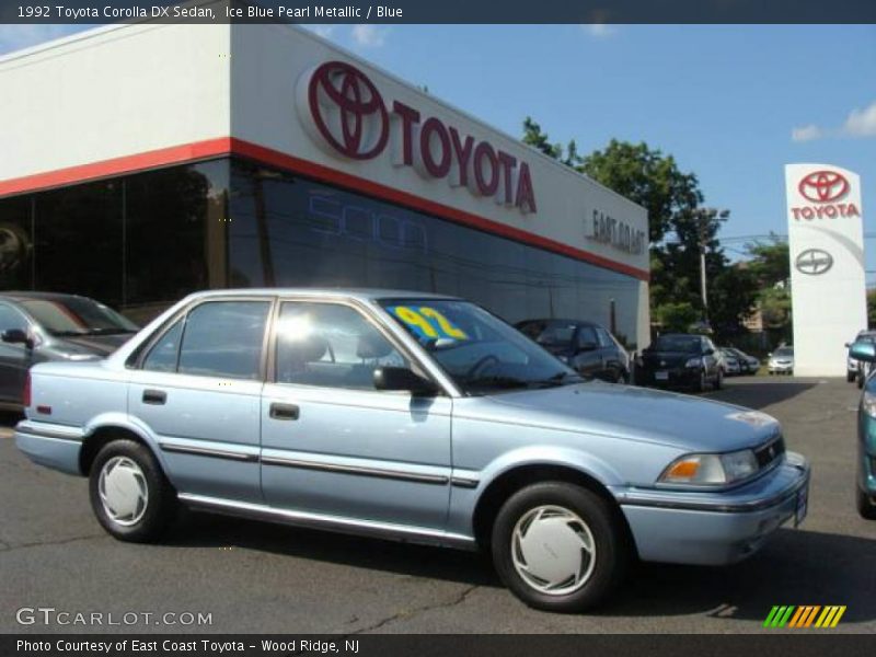 Ice Blue Pearl Metallic / Blue 1992 Toyota Corolla DX Sedan