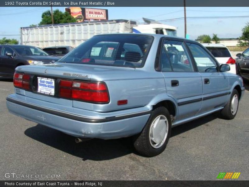 Ice Blue Pearl Metallic / Blue 1992 Toyota Corolla DX Sedan