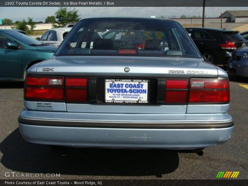 Ice Blue Pearl Metallic / Blue 1992 Toyota Corolla DX Sedan