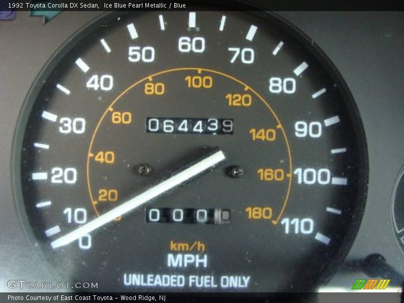 Ice Blue Pearl Metallic / Blue 1992 Toyota Corolla DX Sedan